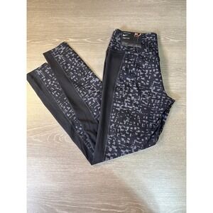 Nike Dri-FIT Womens Tight Fit Training Leggings Black Grey Print Med BRAND NEW